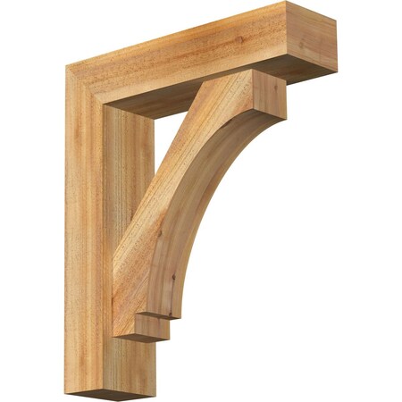 Ekena Millwork Imperial Block Rough Sawn Bracket w/ Offset Brace, Western Red Cedar, 6"W x 22"D x 26"H BKT0604X22X26IMP05RWR